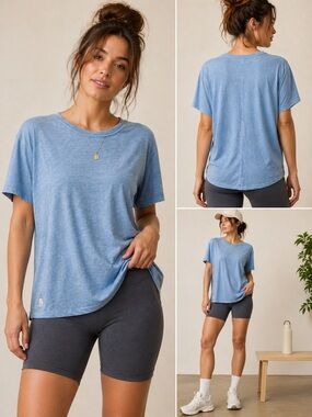 Free People Movement Oversized Tee Light Blue Size Small
